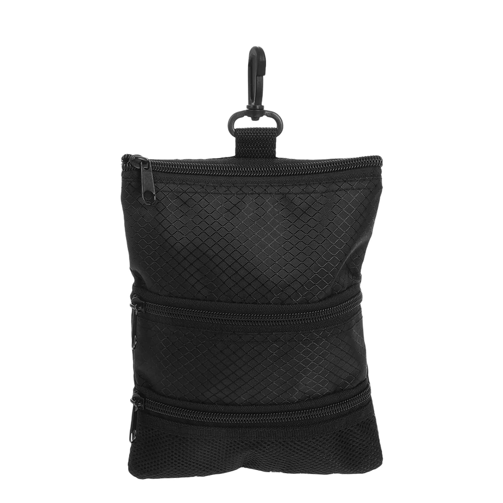Golf Ball Bag Portable Pouch Nylon Material Multi Pocket Zipper Closure Space Saving Protective Storage for Golf Balls Tees