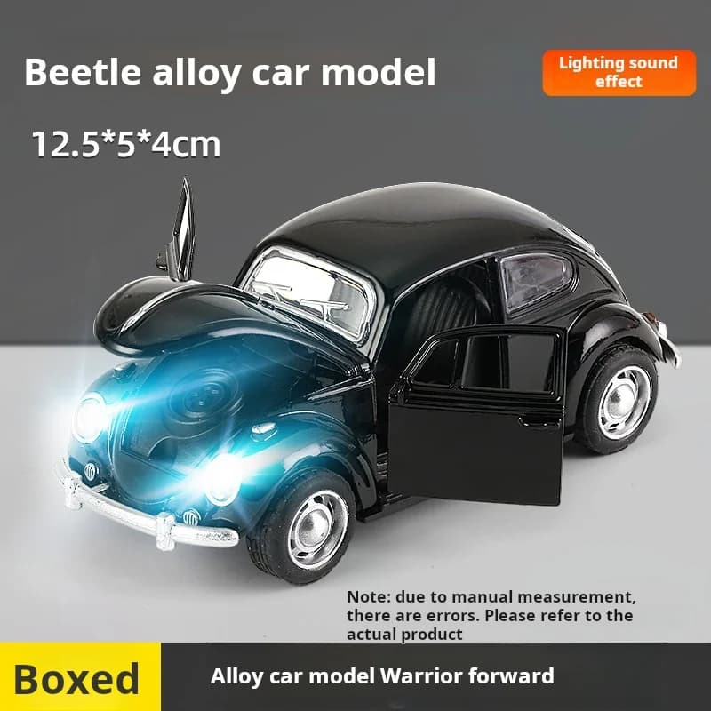 1:326 Modello di auto d'epoca in lega Suono e luce Ornamenti per auto giocattolo per bambini Modello di auto pull-back Giocattolo per ragazzo Giocattolo educativo pressofuso