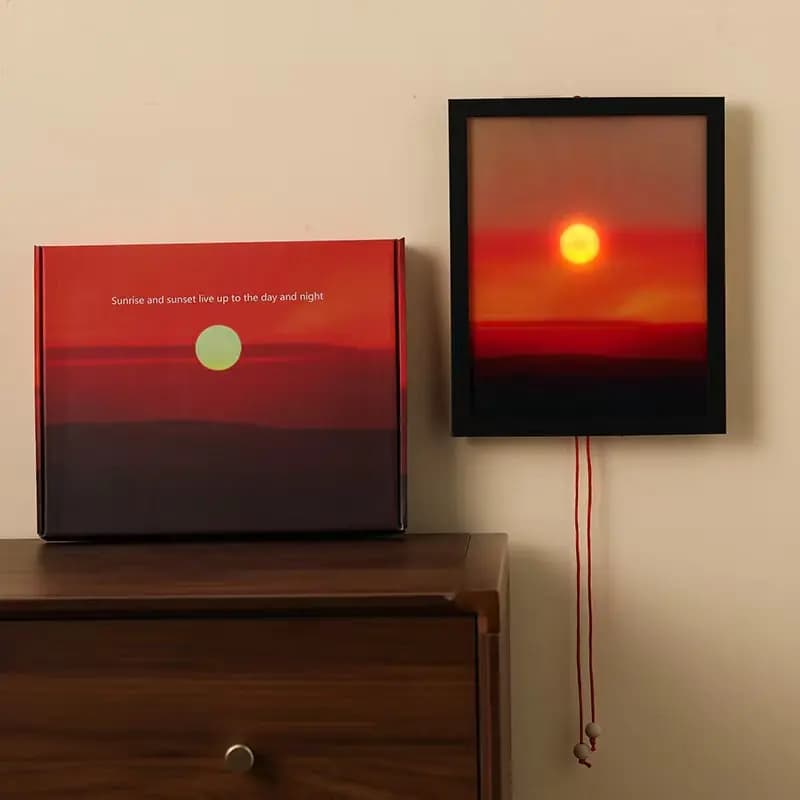 Sunrise Sunset Corde adjustable double traction night light moves with sun Decorative wall lamp for bedroom gift