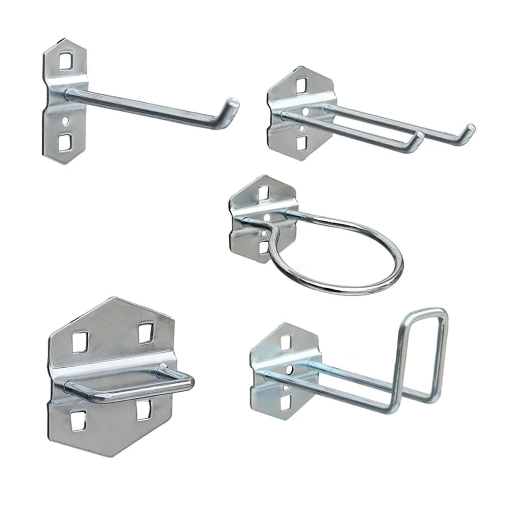 Gancio per attrezzi Accessori hardware Peg Board Gancio Gancio per scaffalatura Gancio a forma di U Gancio ad anello Gancio per filo Set di ganci multiuso