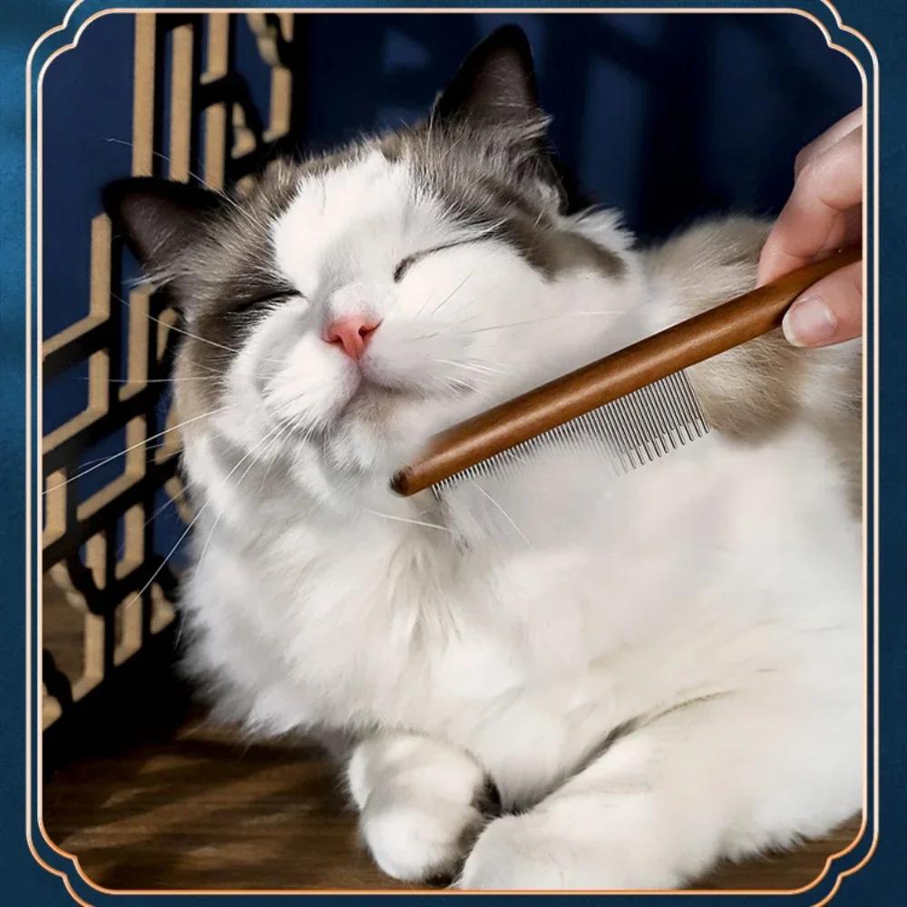 Spazzola speciale per pettine per toelettatura Gatti a pelo lungo Denti densi Pettine Nodi per rimuovere i capelli galleggianti Pettinatura di animali domestici di Dio