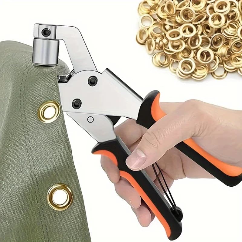 [Set completo] Set di punzoni per occhielli - 200 anelli da 10 mm - Ideale per progetti di tessuti fai da te, cucito e artigianato