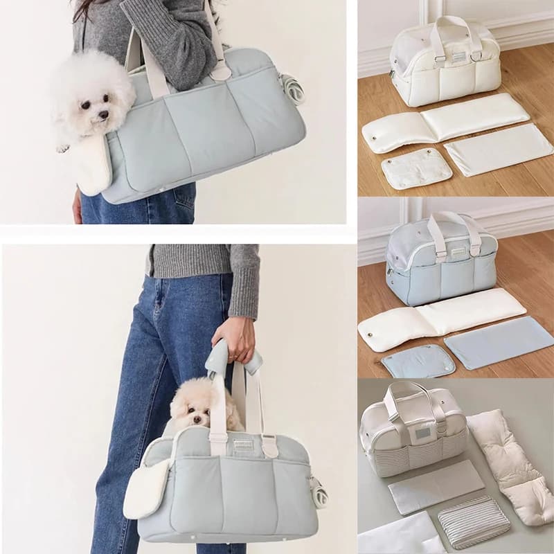 New Outdoor Portable Little Dog Carrier Pet Winter Bag Winter Warm Breathable Pet Large Capacity Shoulder Mobile Dog Bag Cat