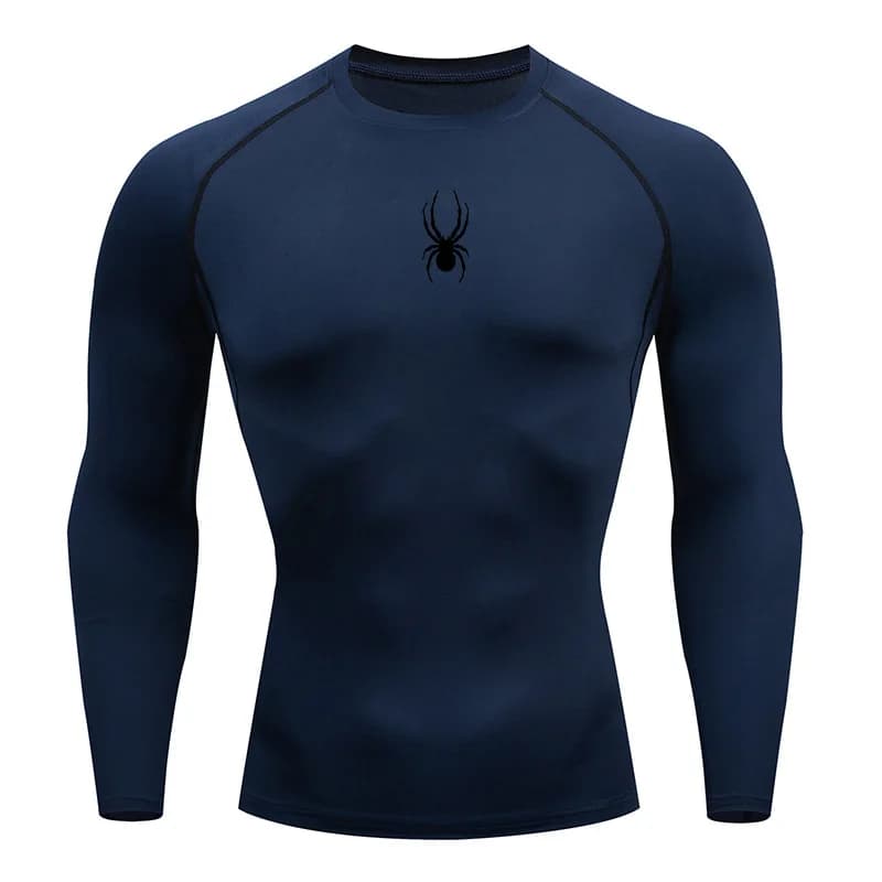 Men's long sleeved fitness T-shirt sportswear for spring and autumn outdoor sports running top, gym compression dry quick drying
