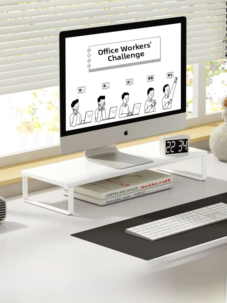 Desktop Cuter Monitor Stand Riser Base Notebook Screen Heightened Desktop Storage Ra Modern Simplici Iron Metal Material