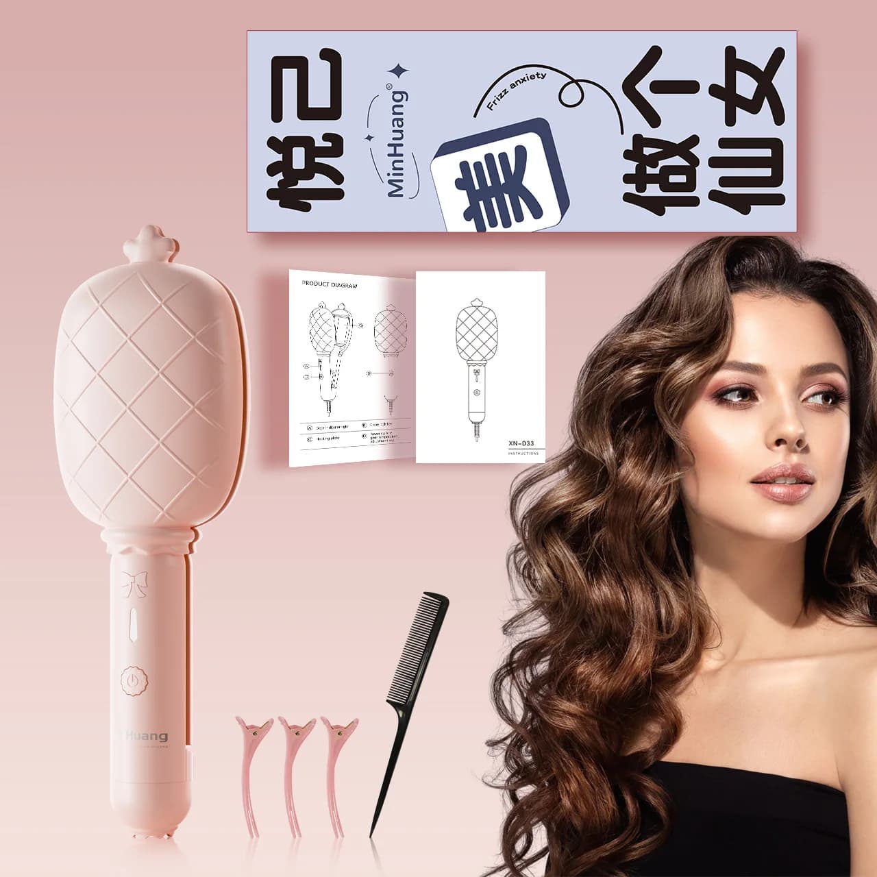 Electric curling iron 32mm Big Wave Styling Ceramic curler Hair drier Waver Hair drier tool Waver deep for woman
