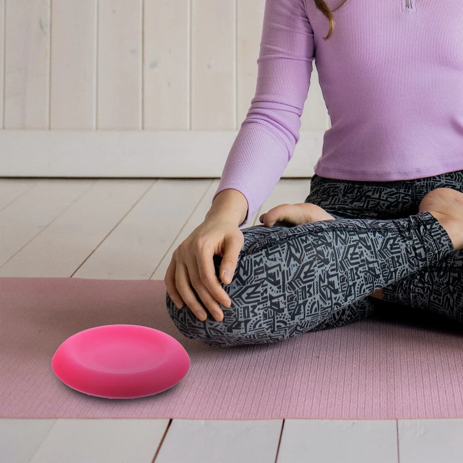 Premium Silicone Carpet for Yoga, Round, Protective for Knee, for Yoga Studio, Pilates, Fitness, High Rimbalzo Elbow Bearing