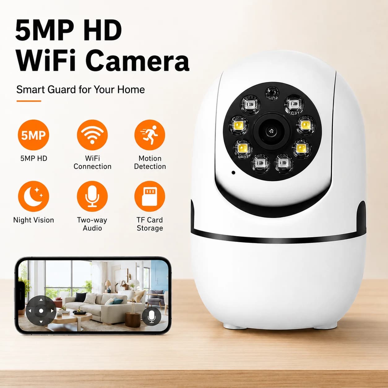 5MP Wifi IP Camera O-Kam Pro Smart Home Auto Tracking 1620P Full Night Vision Network Wireless CCTV Video Baby Security Camera