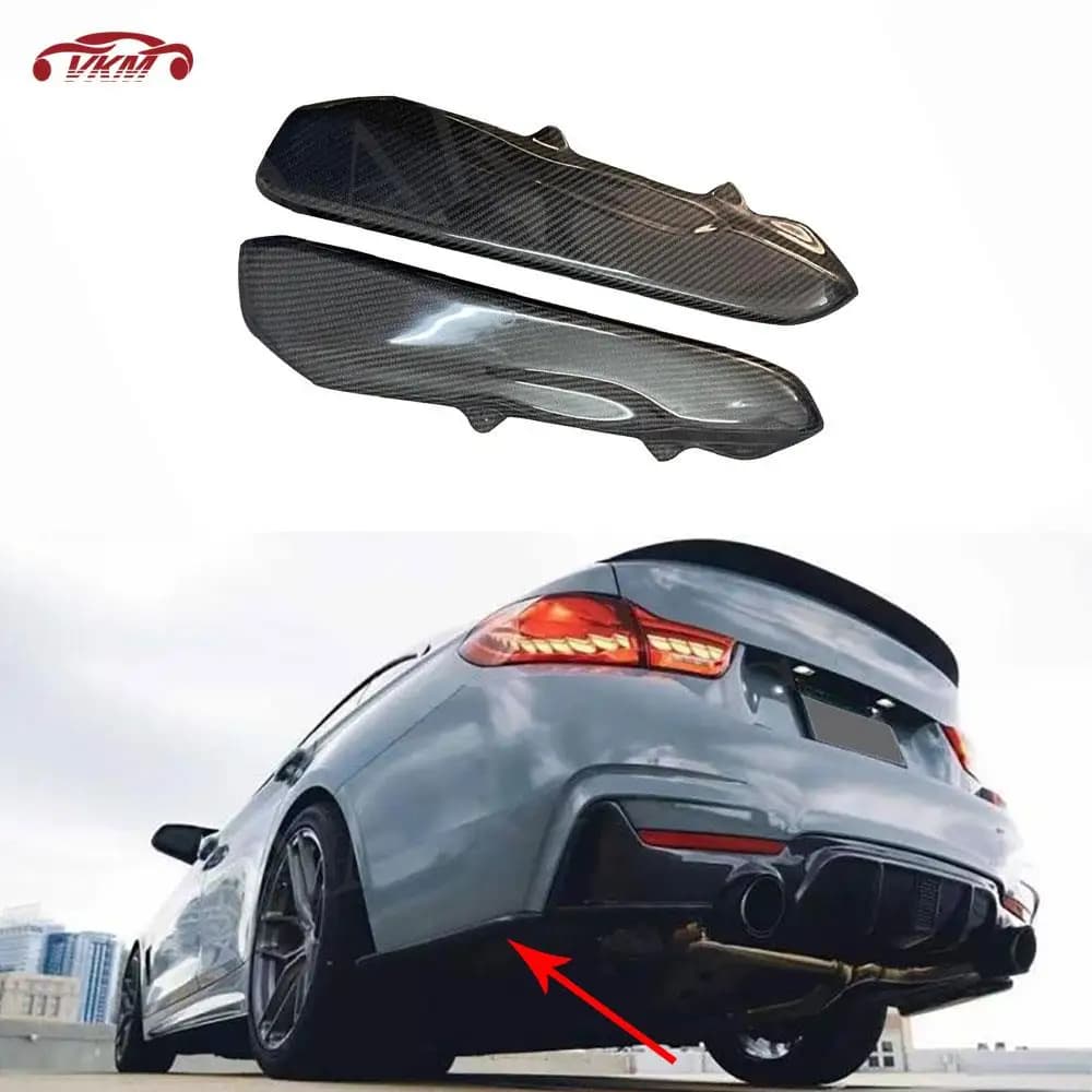 Carbon Fiber Rear Bumper Diffuser Splitters Apron For BMW 4 Series F32 F33 F36 M Sport 2014-2019 Sport Style Side Spoiler FRP