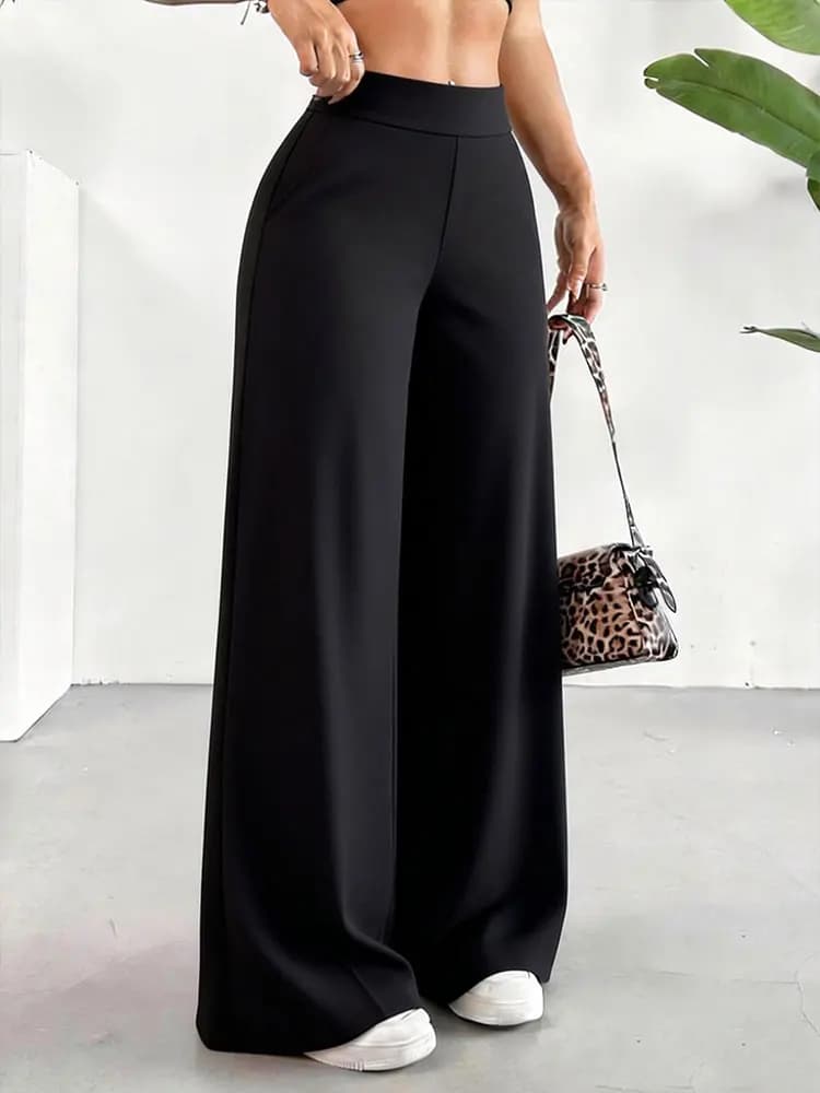 Leggings Casual a Gamba Dritta da Donna, Pantaloni a Vita Alta Modellanti, Morbidi ed Elastici per Fitness, Yoga e Uso Quotidiano
