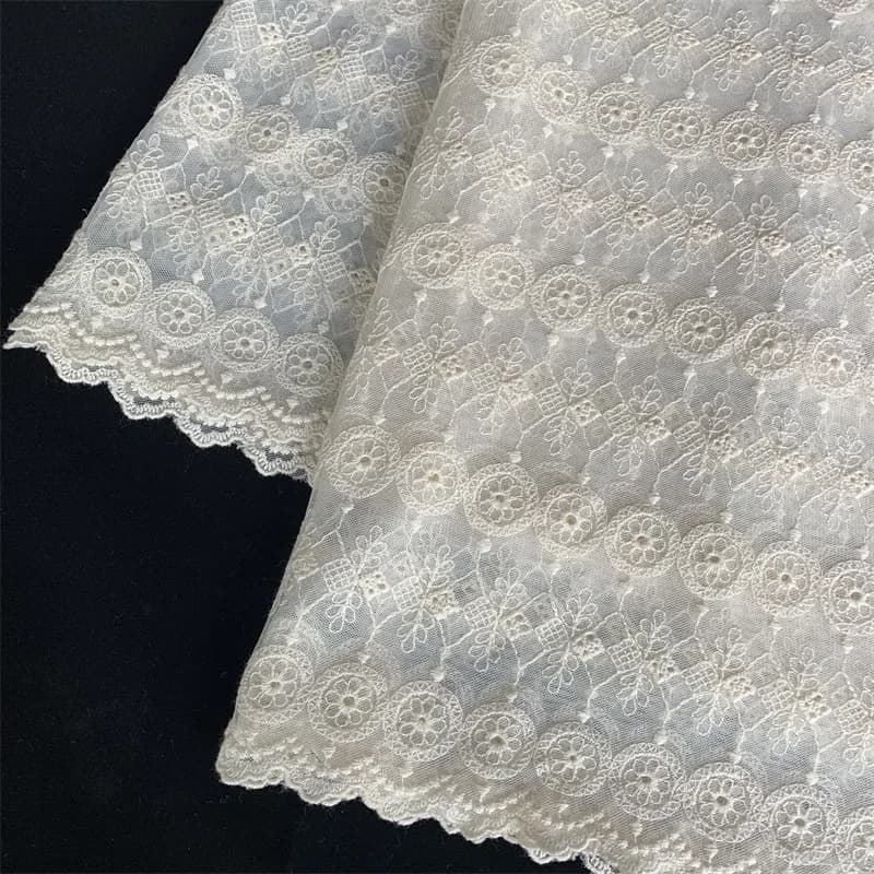 1.3meter wide cotton mesh embroidered fabric, floral fabric accessories, Curtains, tablecloths, lace fabrics SC459