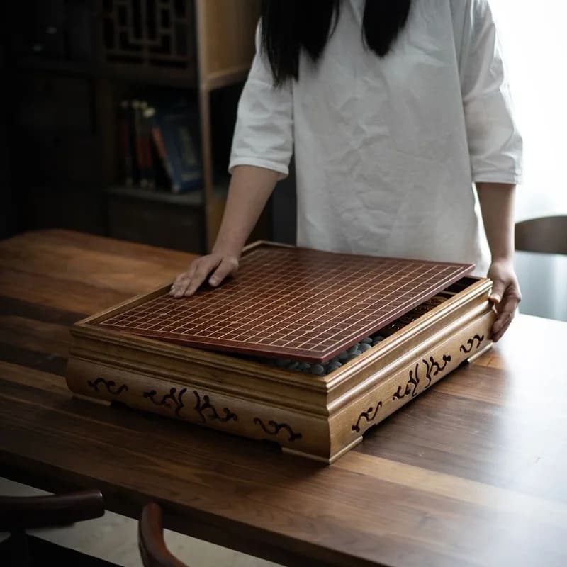 Go in legno massello per adulti di noce di fascia alta, set di tavole Gobang Scacchi Yunzi