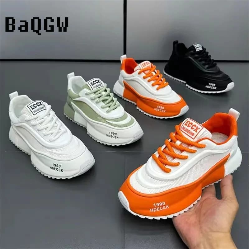 Casual Color Block Mesh traspirante aumentato piattaforma interna Designer Chunky Sneakers per uomo donna moda Running uomo scarpe