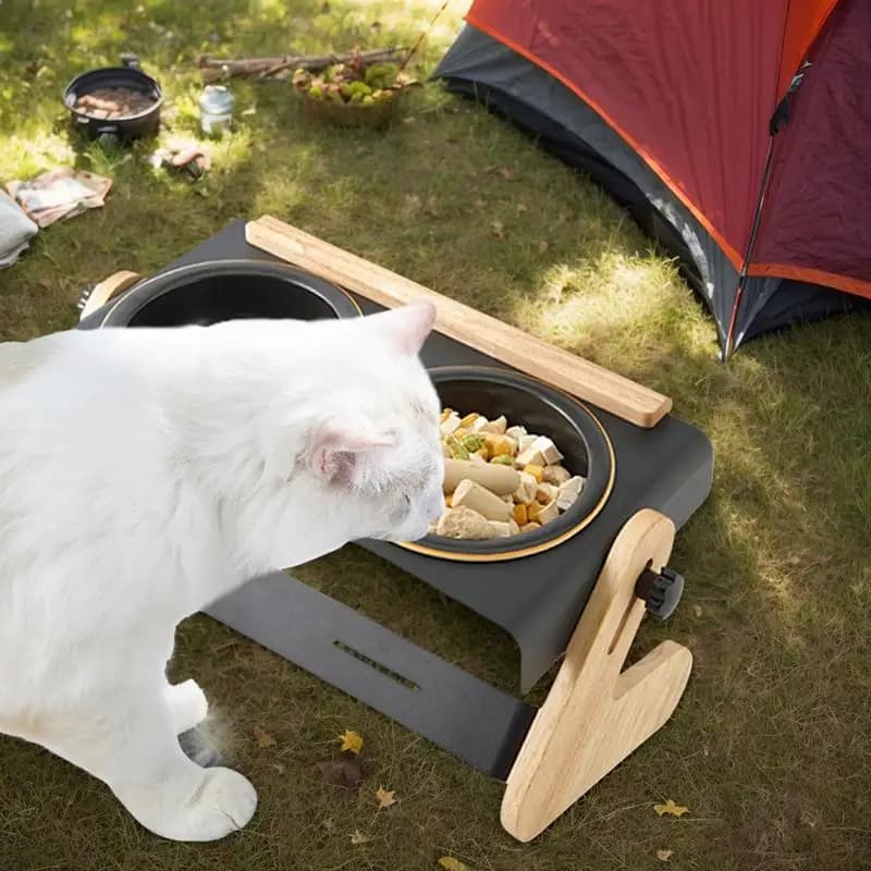 Ciotole per cani rialzate Ciotola per cibo per animali da viaggio all'aperto Ciotola per cani da campeggio regolabile in altezza per cani e gatti da campeggio all'aperto