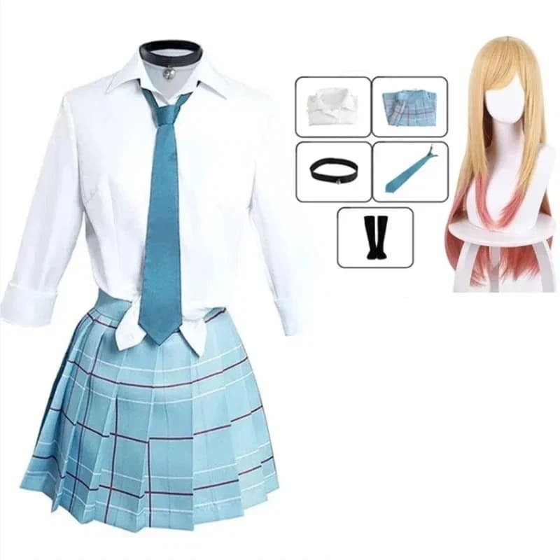 2026Anime My Dress Up Darling Kitagawa Marin Cosplay Costume Kitagawa Marin Cosplay Dresses School Uniform Wig Suit Women 40WPWU