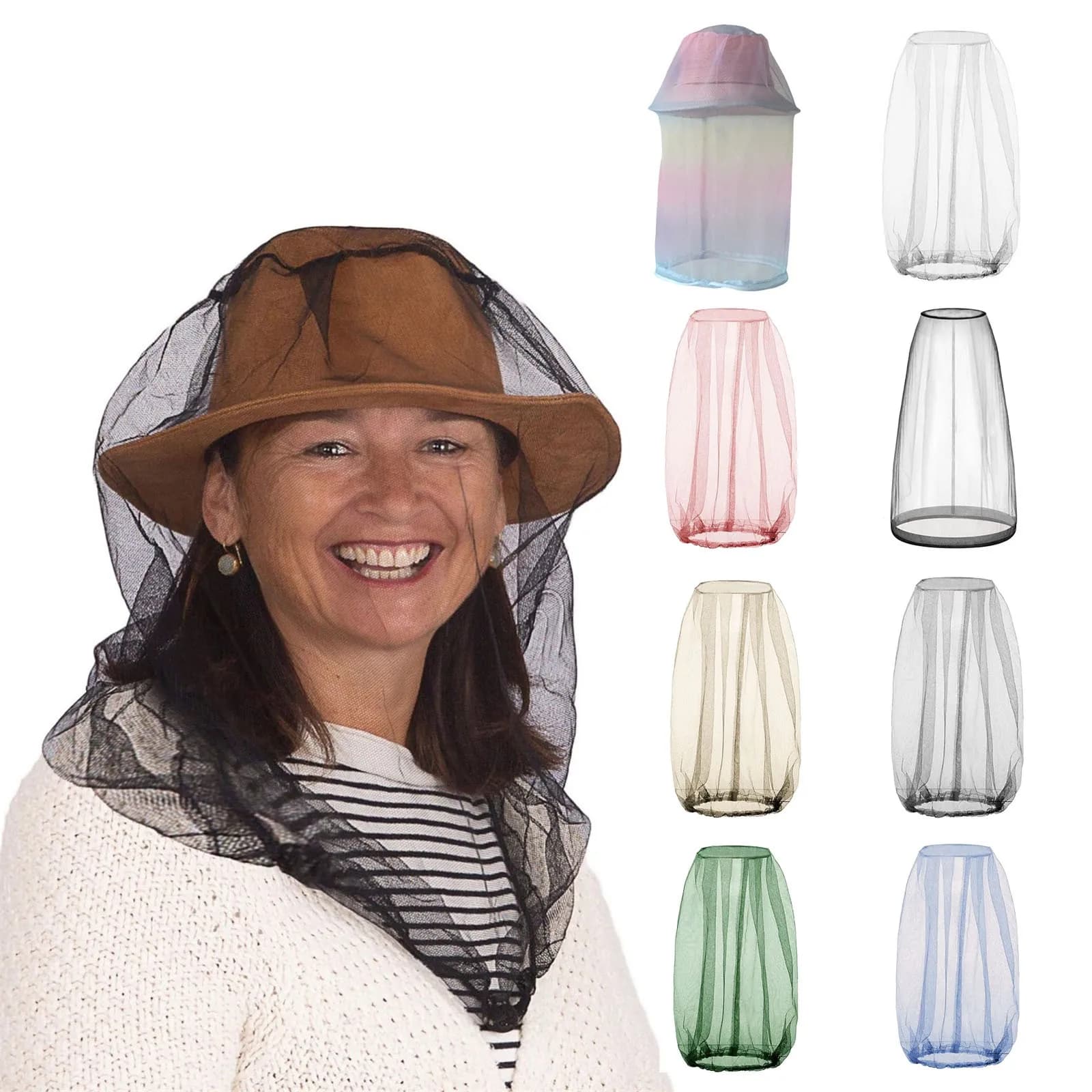 Pesca all'aperto Anti Zanzara Insetto Giardino Apicoltura Cappello Campeggio Bug Maglia Testa Netto Protezione per il viso Cappelli Reti da pesca