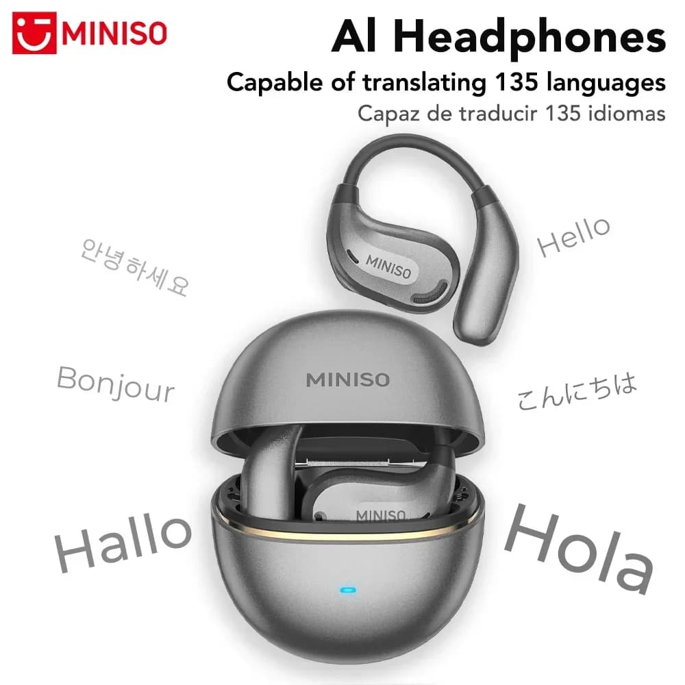 MINISO MS209 Bluetooth earphones AI OWS wireless headphones with microphone Noise reduction Ear hooks Auricular translator Low latency