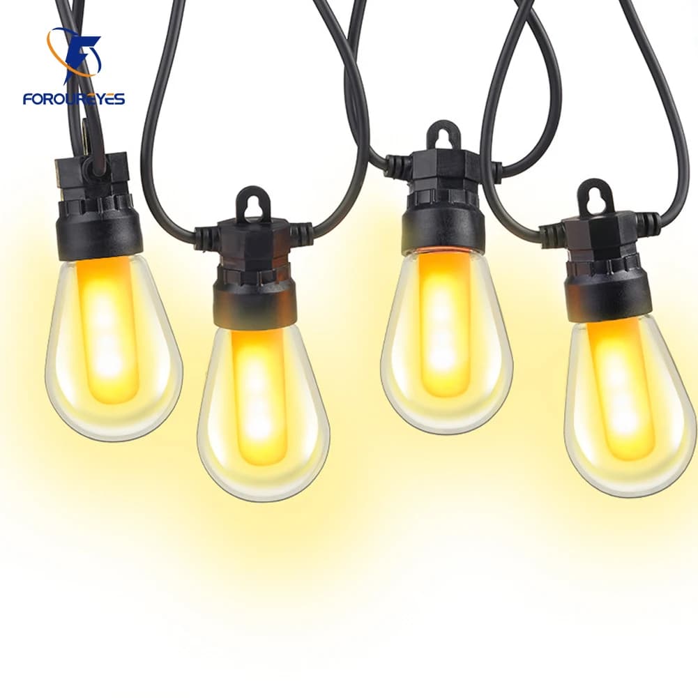 Lampadina a fiamma LED String Lights 5V impermeabile 8m 13m 18m 10/20/30 lampadine illuminazione Garden Bar Wedding Holiday decorazione esterna