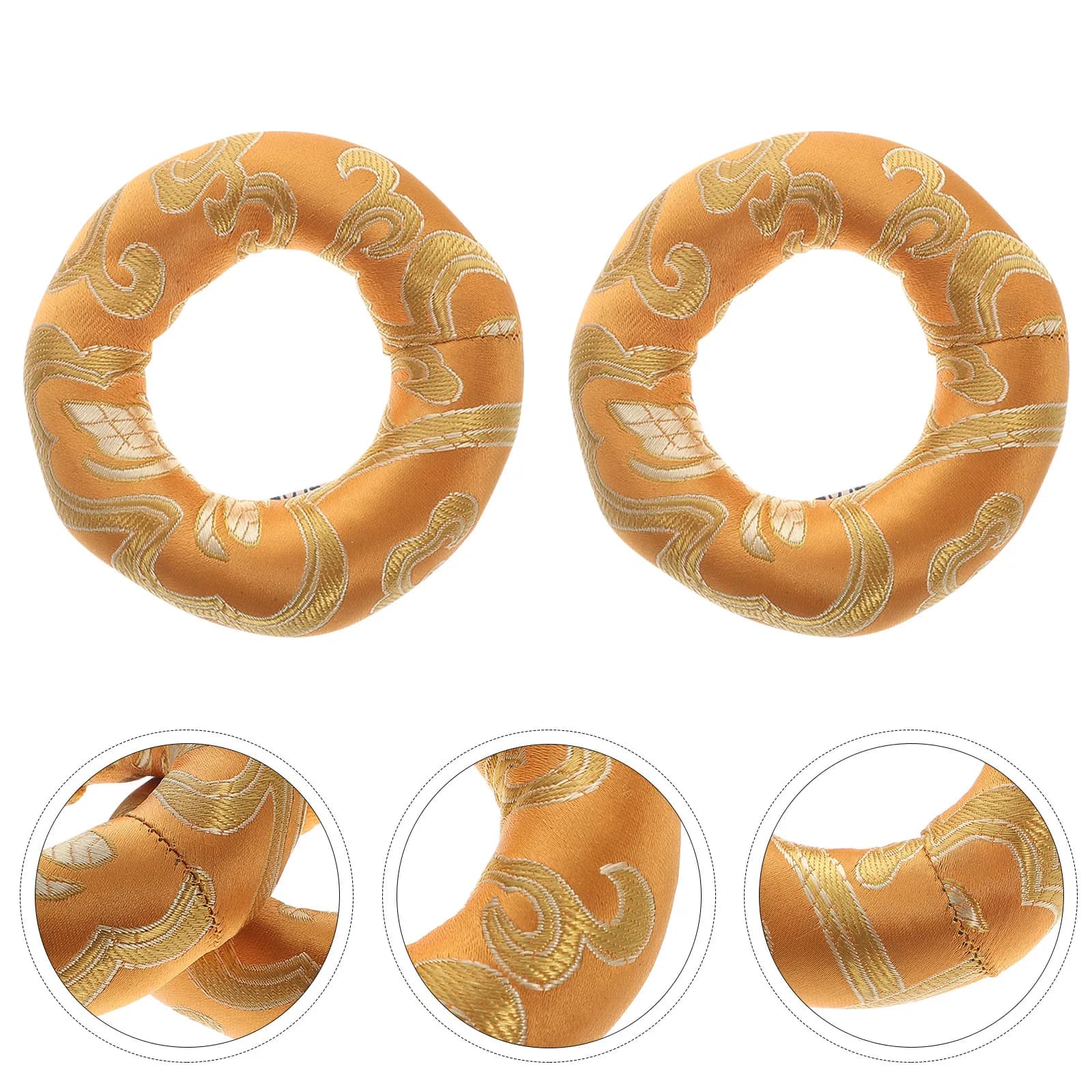 2Pcs Premium Buddhist Sound Bowl Pads Handcrafted Singing Bowl Mats for Meditation Yoga Spiritual Practice Non-Slip Cushions