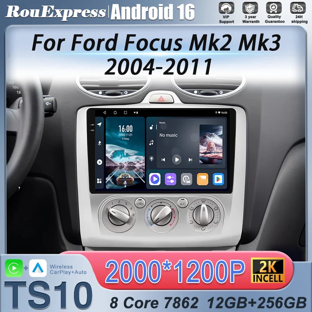 Android Radio For Ford Focus 2 3 Mk2 Mk3 2004 2005 2006 2007-2011 Carplay Multimedia Player Video Autoradio Navigation Bluetooth
