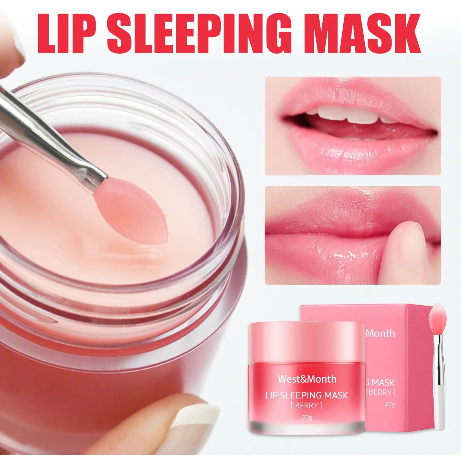 Maschera Labbra Notturna Coreana 20g per la Cura e l'Idratazione, Crema Sbiancante e Nutriente per Labbra, Lucidalabbra alla Ciliegia