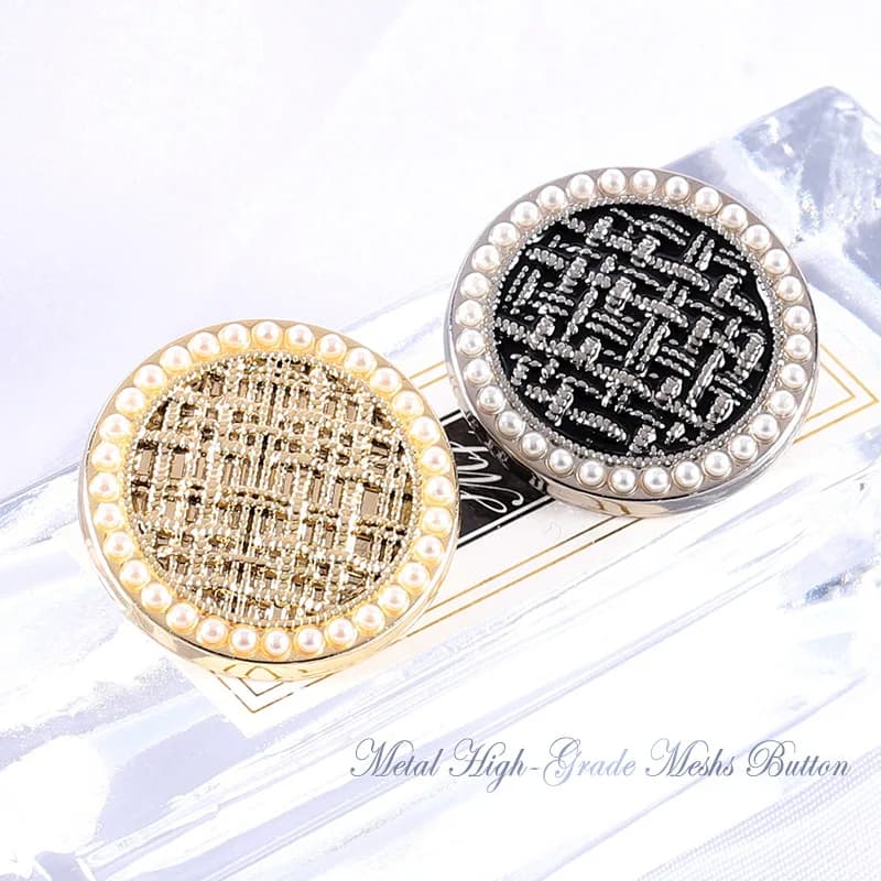 6PCS High-end Pearl Metal Buttons Women's Clothing Blouse Cardigan Jumper High-grade Cashmere Coat Buttons