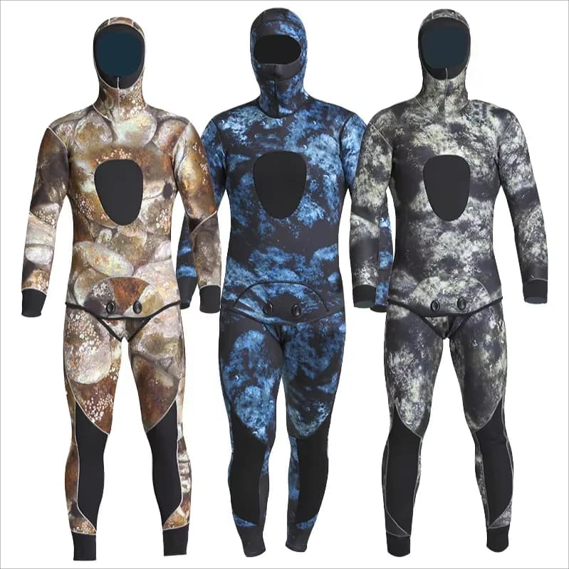 Men's Dive 3/5mm in Neoprene Premium Mimetica for Underwater Fishing, Diving and Snorkeling with Hood