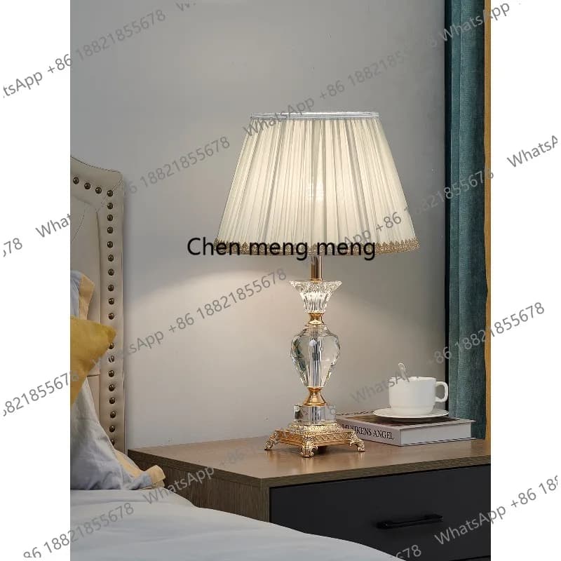 Lampada da scrivania, lampada da comodino per camera da letto, soggiorno in stile europeo, camera da letto principale, stile americano, calda, semplice e moderna con dimmer.