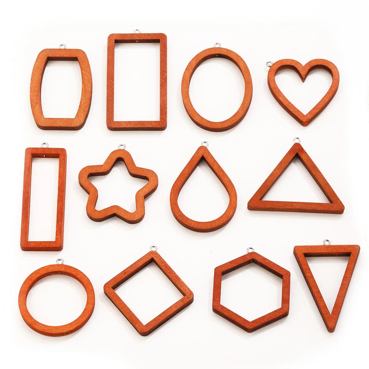 10PCS Triangle Rectangle Wood Geometric Charms for Earrings Bracelets Connectors Findings DIY UV Resin Decoration Jewelry Making