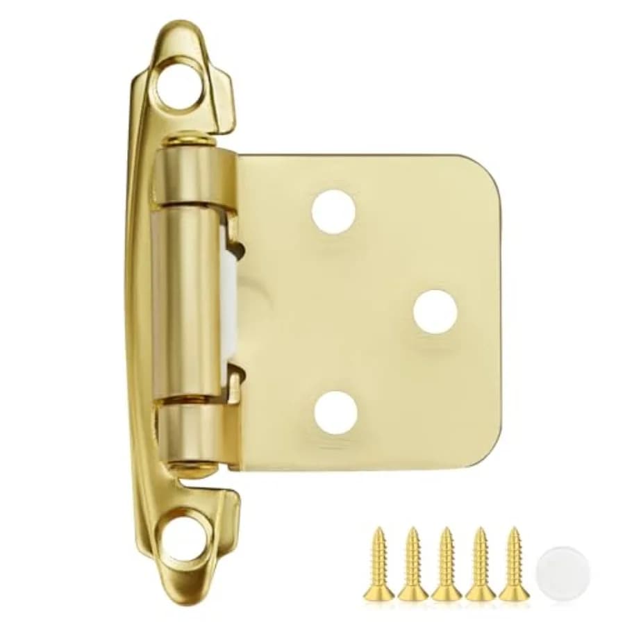 Pack of 5 pairs of hinges for lockers - hinges for kitchen cabinets with 1 inch overlap, semi-hidden hinges, hinges for doors of lockers with automatic closure