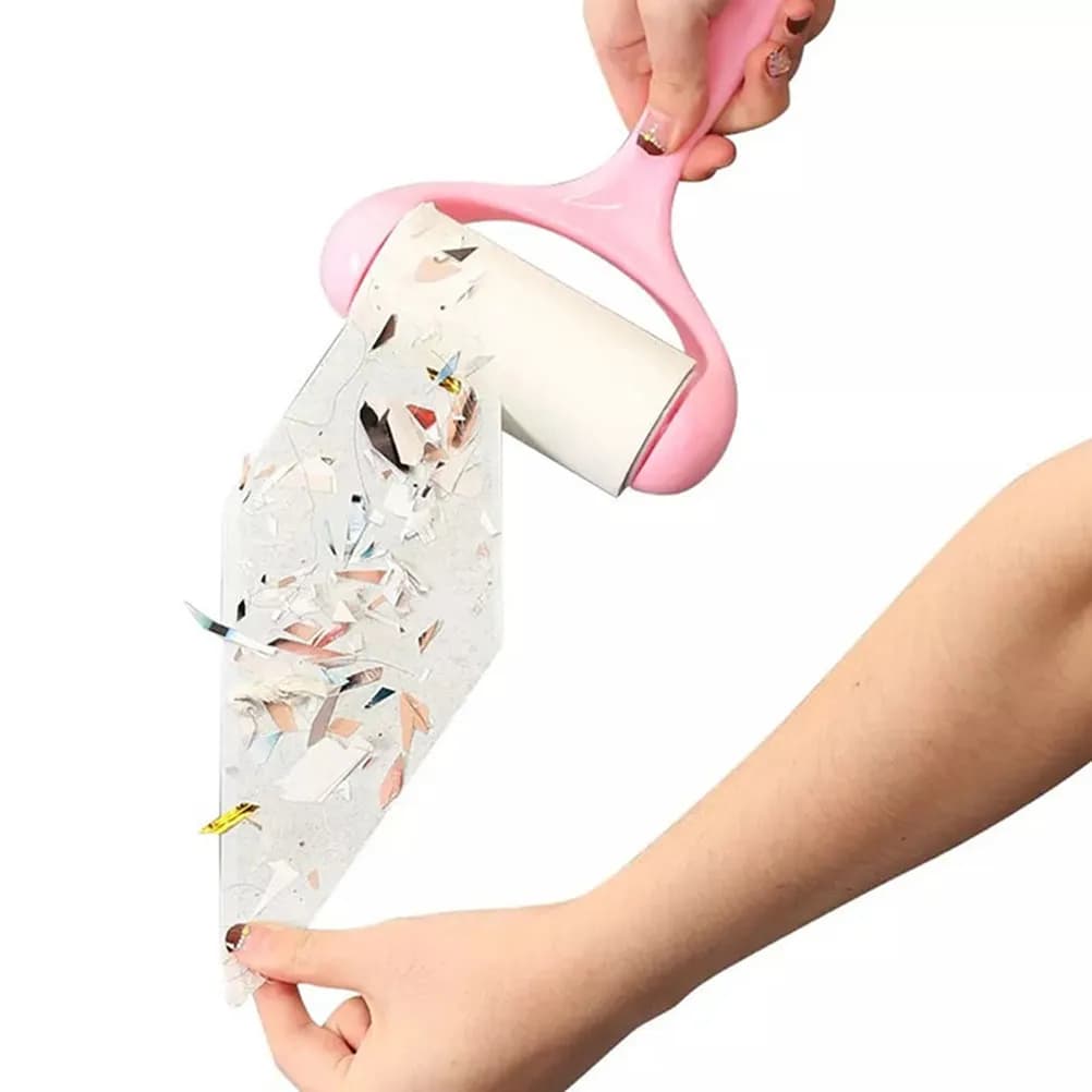 1Pcs Hair Sticky Roller Pink Lint Roller with Strong Adhesive for Clothes Furniture Car Effective Pet Hair Dust Cleaner