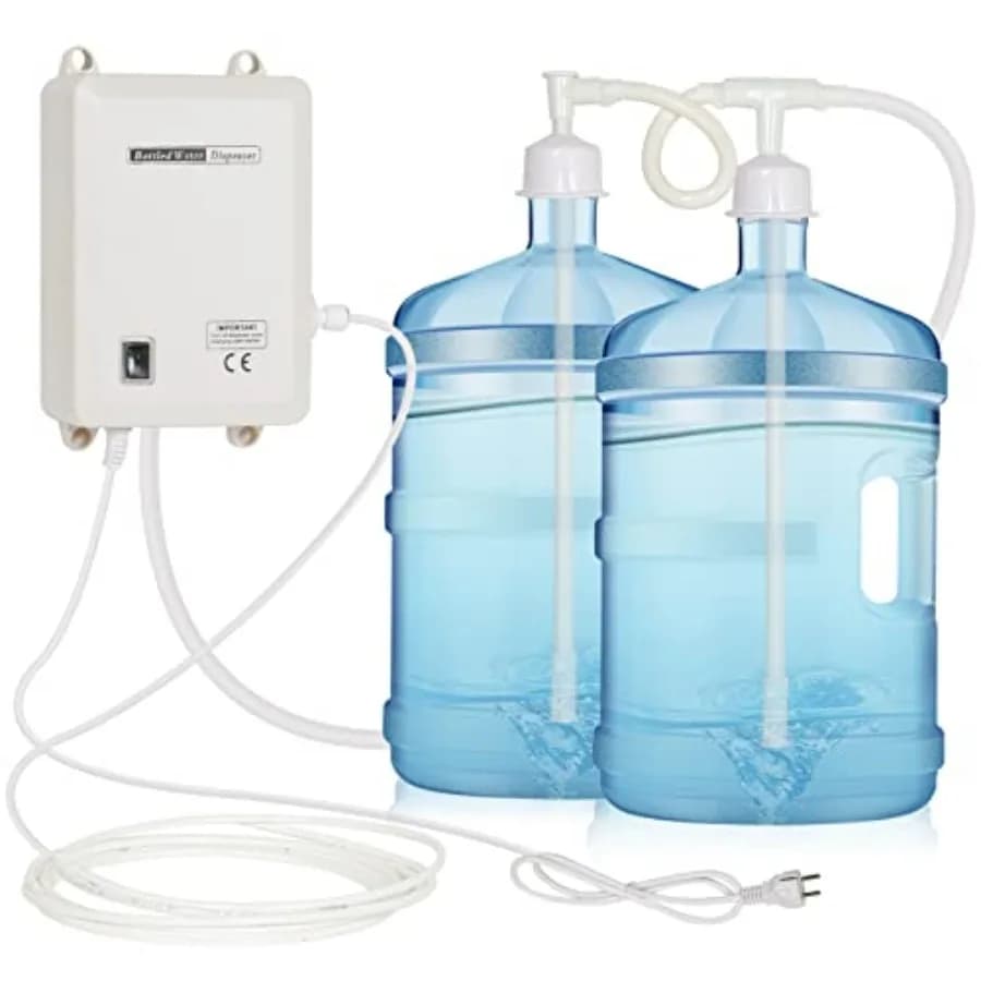 Sistema di Erogazione Acqua in Bottiglia con Doppio Ingresso, Pompa per Tanica d'Acqua da 5 Galloni, Dispenser Elettrico Automatico per Frigorifero