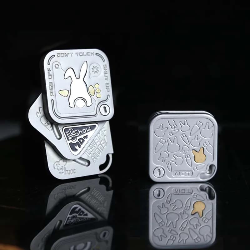 Giocattolo sensoriale Fidget a spinta laterale con cursore magnetico EDC a triplo strato Angry Rabbit per TDAH, ansia e sollievo dallo stress in ufficio