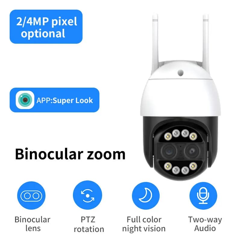 8MP iCsee APP Telecamera dome IP PTZ wireless a doppio obiettivo AI Rilevazione umanoide Sicurezza domestica CCTV Baby Monitor