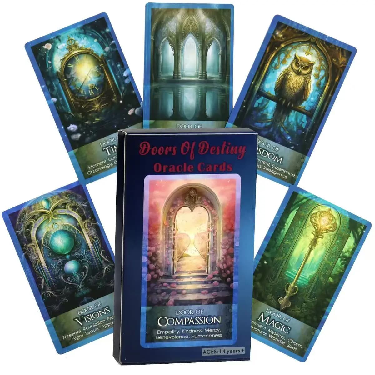 Doors of Destiny Oracle Deck Set Oracle ispirato ai tarocchi da 32 carte 10,3 * 6 cm