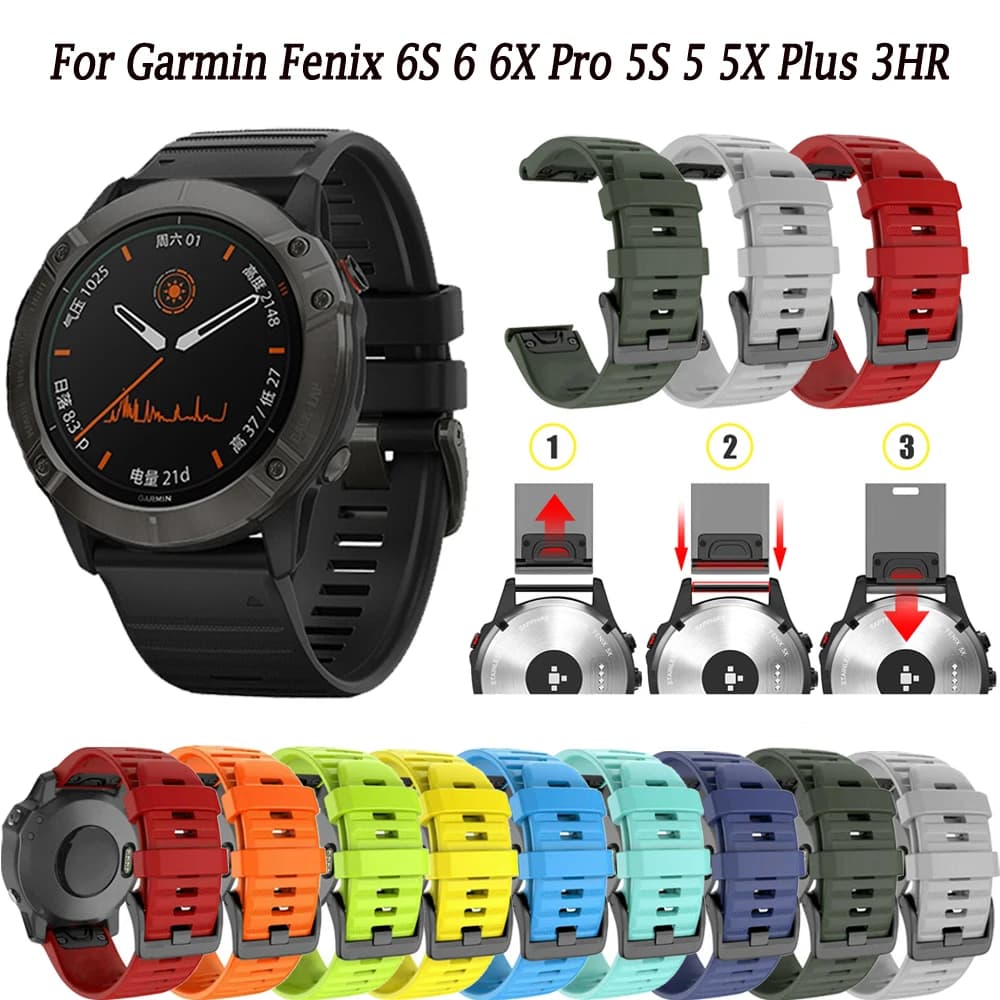 20/22/26mm cinturino in silicone Smartwatch per Garmin Fenix 7S 7 7X 6S 6 6X Pro 5S 5 5X Plus 3 3HR cinturini braccialetto sgancio rapido Correa