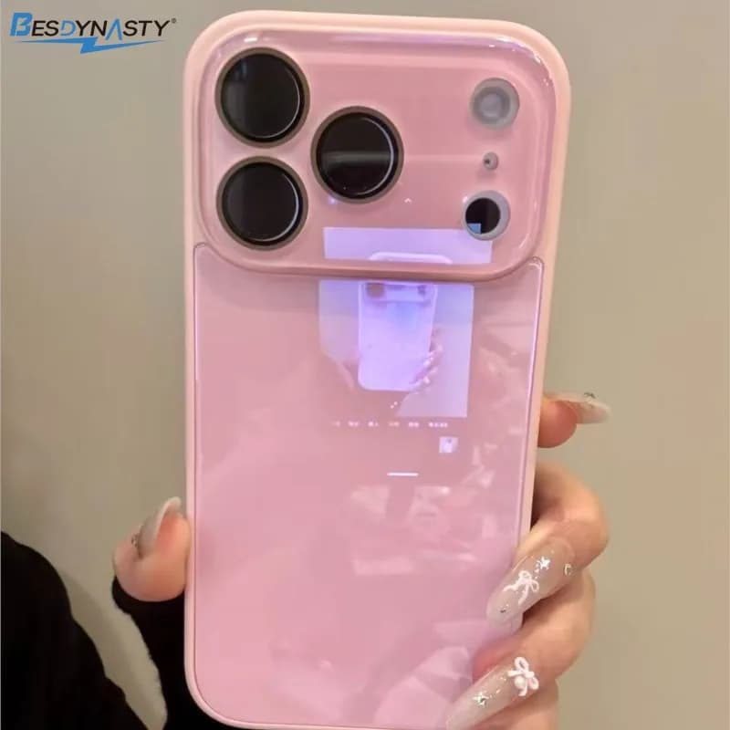 Custodia Protettiva Lusso in Vetro Temperato Colore Caramella per Fotocamera iPhone 17 16 15 14 13 12 Pro Max, Antiurto con Bumper e Cover Posteriore Rigida