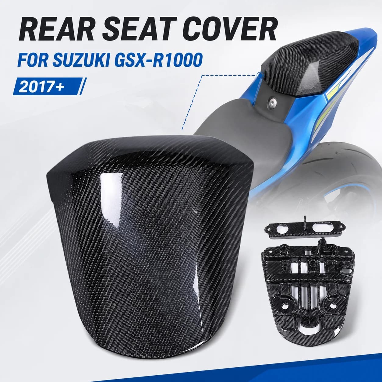 Copertura Sella Posteriore in Fibra di Carbonio per Suzuki GSX-R1000 GSXR1000 GSX R1000 2017+ Accessori Moto