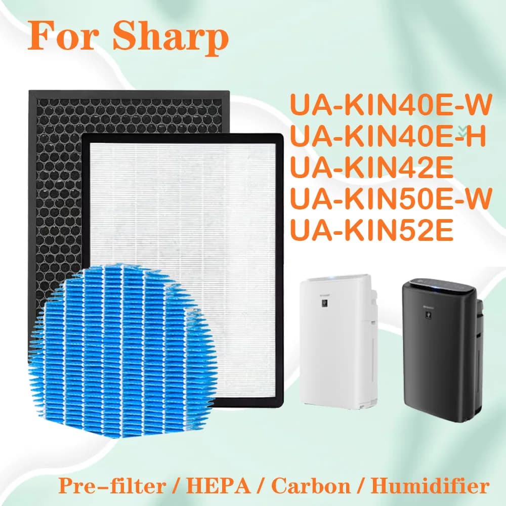 For Sharp air purifier UA-KIN40E-W UA-KIN40E-H UA-KIN42E UA-KIN50E-W UA-KIN52E ,Replacement HEPA Carbon Humidifier filter