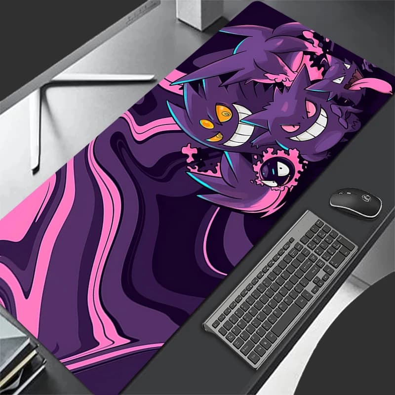 Tappetino per mouse Pokemon Gengar Anime Edge White Accessori da gioco Notbook Computer Speed Mini Pc Gamer Tappetino per tastiera Tappetino per scrivania Mousepad