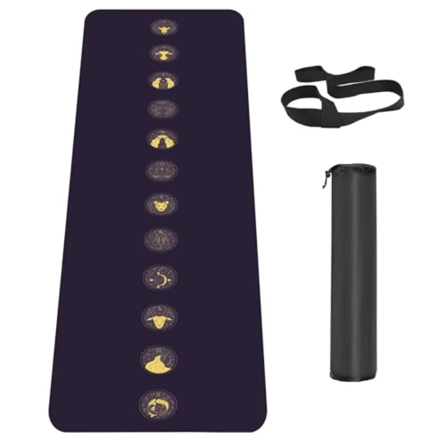 Knsbk Anti-slip Yoga Mat in TPE, Training Mat for Men and Women with Transport Strap, Fitness Mats for Yoga Exercises