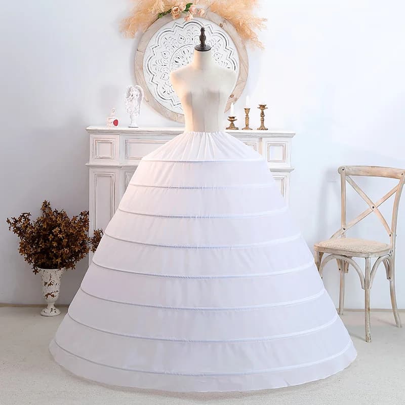 Puffy 6 Hoops Wedding Petticoat Crinoline Slip Bridal Underskirt In Stock High Quality Customized