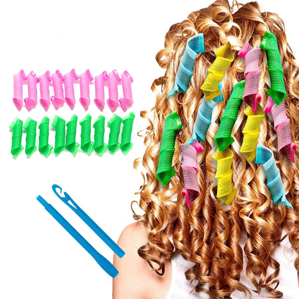 18 pezzi portatile bigodino di capelli magico accessori per lo styling dei capelli bigodini non danneggianti formatori di onde strumento per lo styling bigodini fai da te