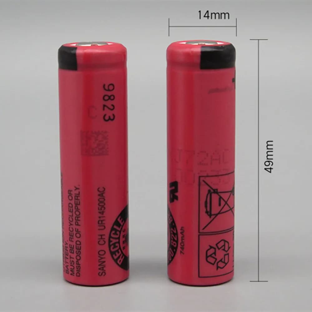 Original Lithium Battery Sanyo UR14500AC 3.7V 740mAh Flat for Braun Oral B Pro 2 Type 3766 3753 3768 3776 3794 S5 S6 S7 S51
