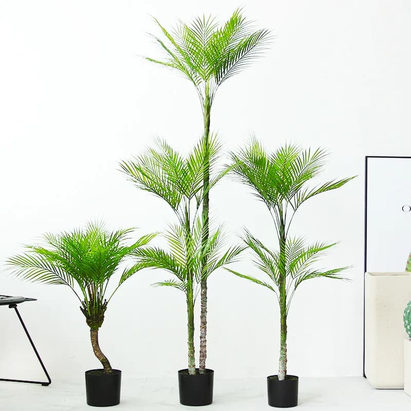 Artificial Plastic Potted ​Plant Chrysalidocarpus Lutescens Lifelike Faux Plant for Office Garden Home Decor F1486