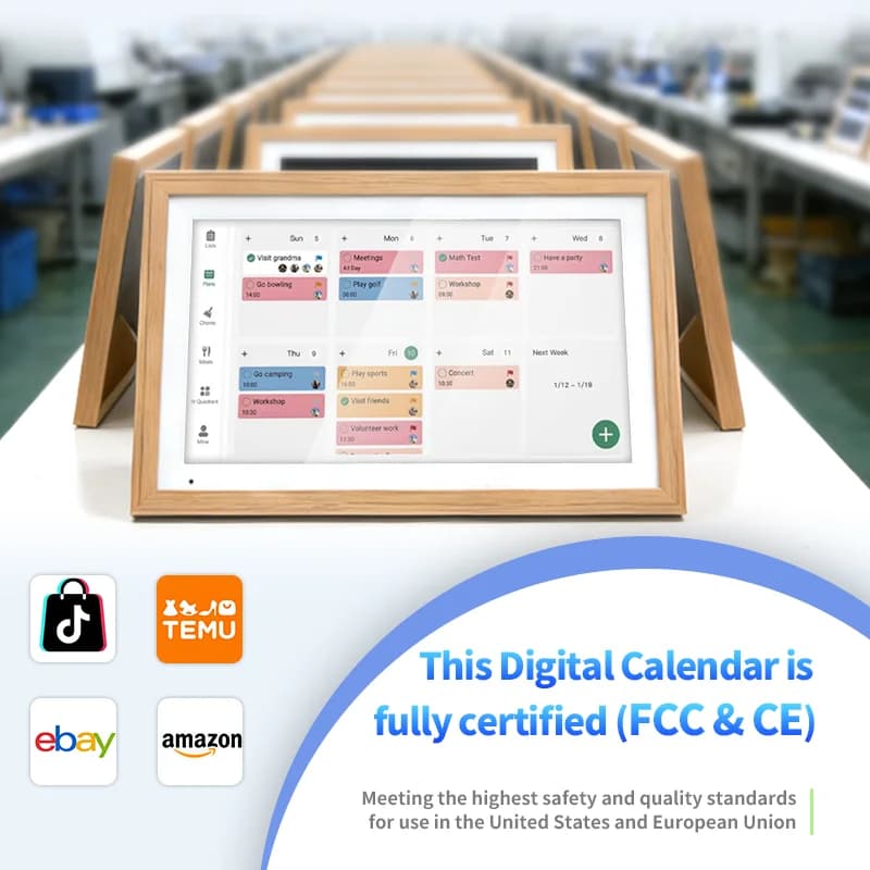 High Quality Wholesale Custom 15.6 Inch Digital Wall Calendar Touch Screen Smart Home Organizer App Control Photo Frame