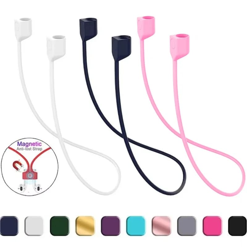 Silicone Bluetooth Headphone Neck Strap For AirPods Pro 1 2 Wireless Earphones Magnetic Silicone String For Running Gym Cycling