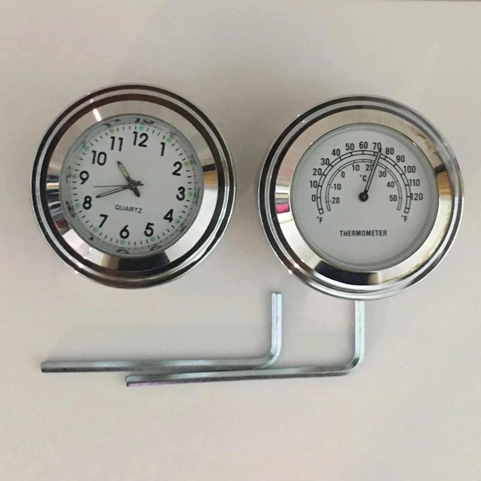 Waterproof Motorcycle Motorbike Clock Or Thermometer Thermo Fit For 7/8" or 1" Handle Bar Harley Honda Yamaha Suzuki Kawasaki