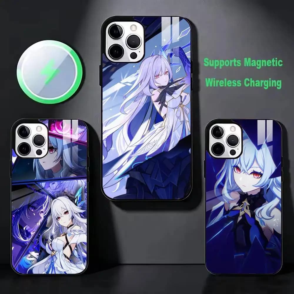 Impact Genshin S-Skirk Game For IPhone 18 17 16 15 14 13 12 11 Plus Pro Max Plus Wireless Charger Phone Case