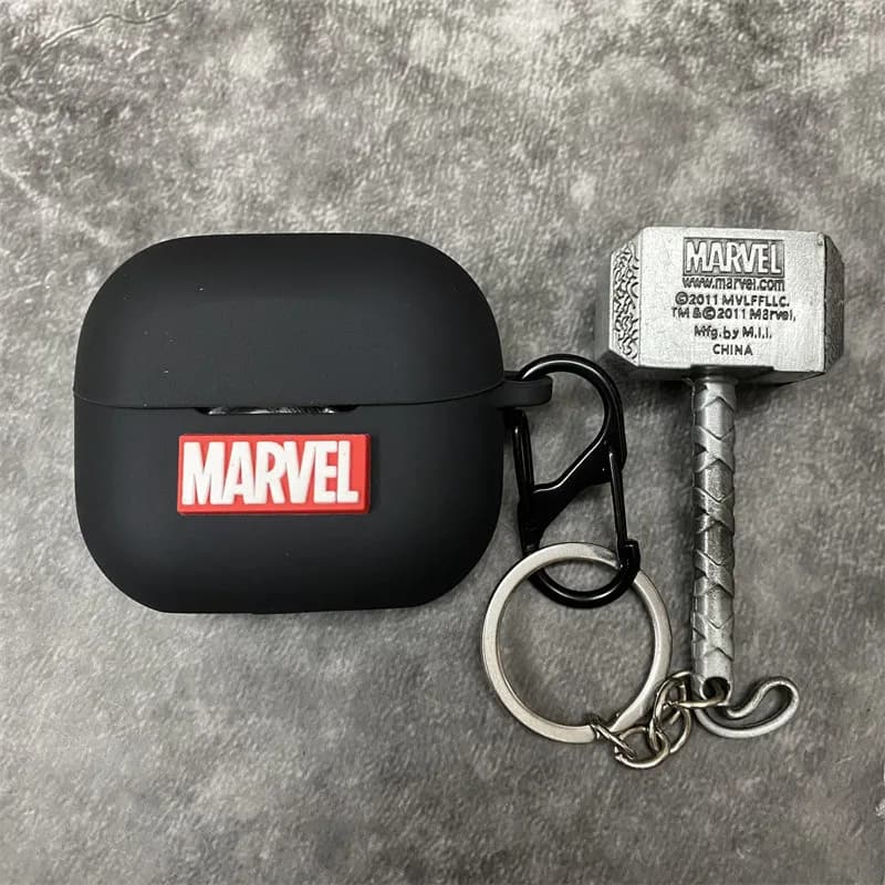 BEAST KINGDOM Marvel Custodia per auricolari per Samsung Galaxy Buds 3/3Pro Cartoon Auricolari wireless in silicone Shell con portachiavi